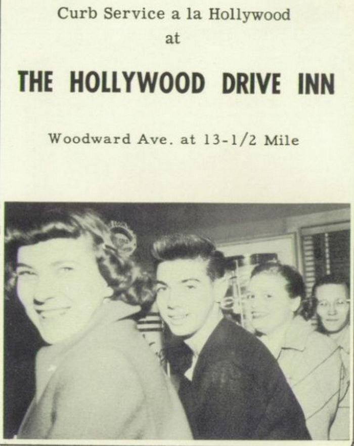 Teds Hollywood Drive Inn - Vintage Yearbook Add Early 1950S (newer photo)
